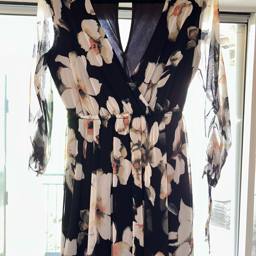 Lush Floral Black and White dress